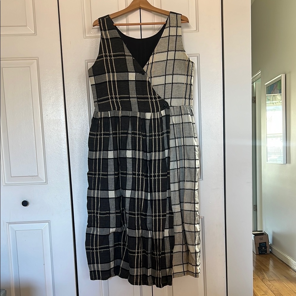 Ace & Jig Dylan dress in Black Sand/Pebble, size L